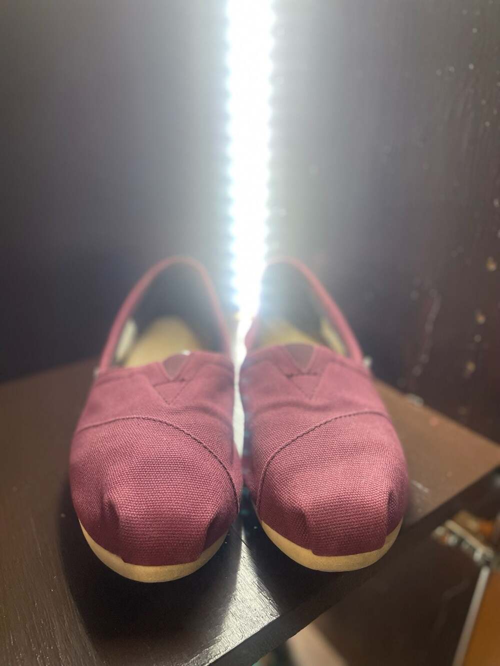 TOMS Classic Canvas Slip-On Shoes Maroon Women's Size 7